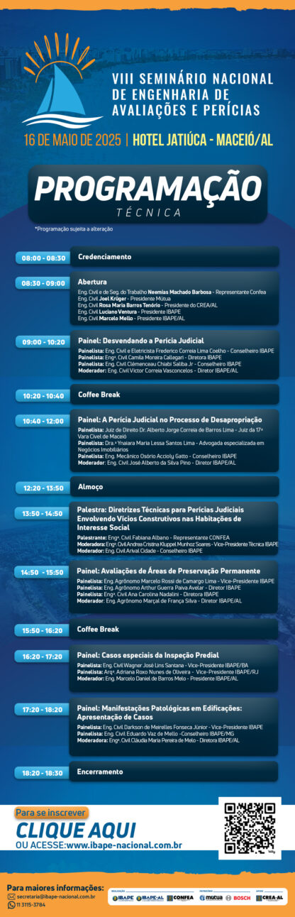 VIII Seminário Nacional de Engenharia de Avaliações e Perícias